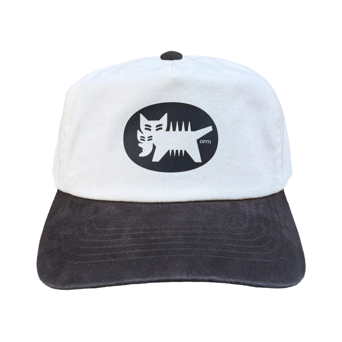 CAT 5-PANEL HAT : FADED BLACK/IVORY **PREORDER**