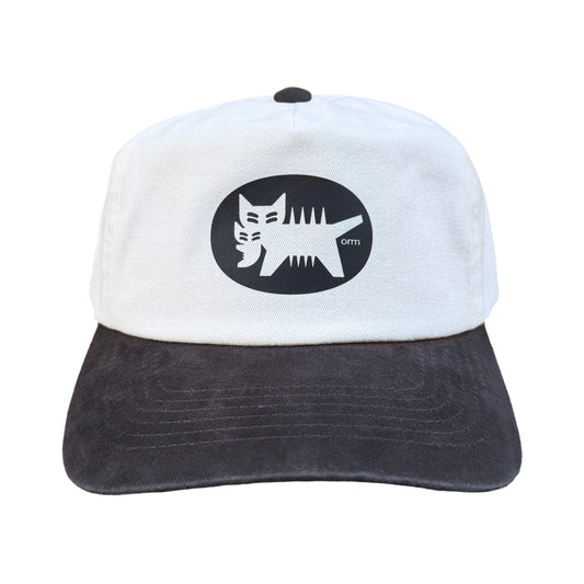 CAT 5-PANEL HAT : FADED BLACK/IVORY **PREORDER**