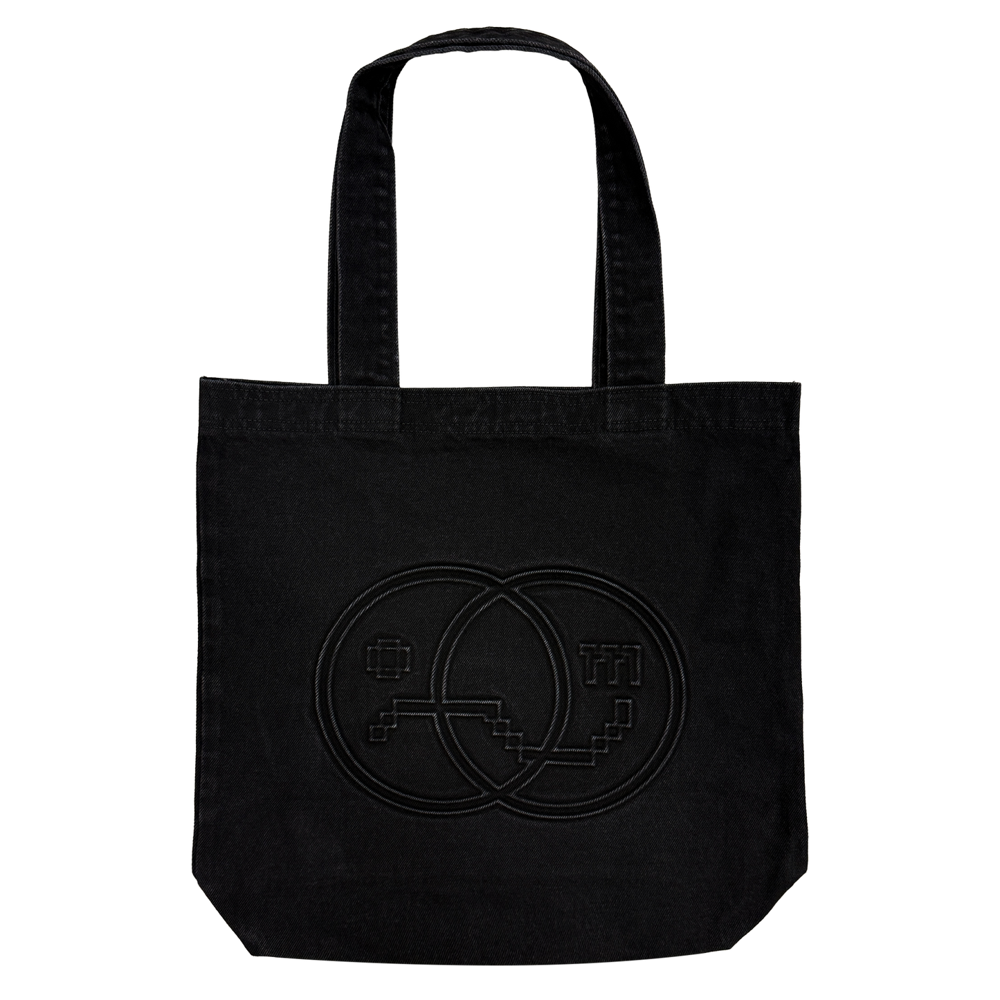 EMBOSSED LOGO TOTE : BLACK DENIM