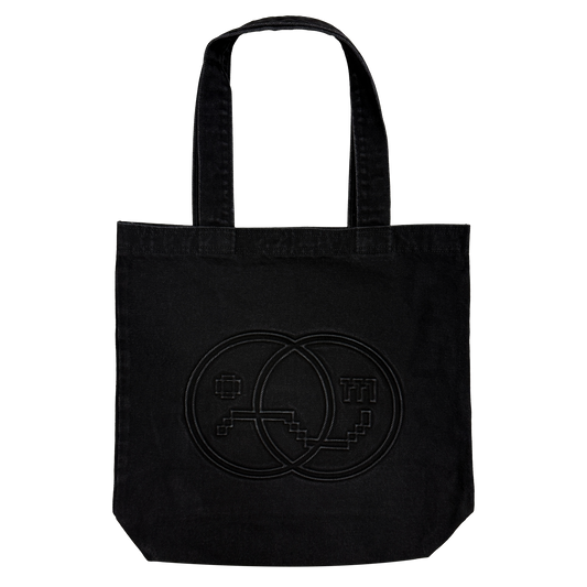 EMBOSSED LOGO TOTE : BLACK DENIM